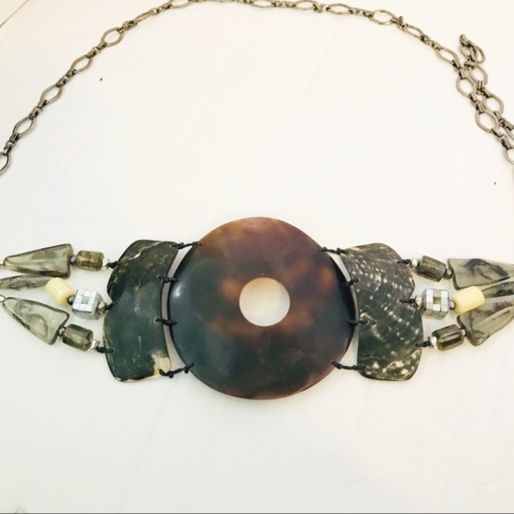 Shell Mixed Materials Link Belt Boho - Picture 7 of 7